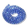 Electroplate Transparent Glass Beads Strands EGLA-A035-T6mm-L14-2