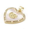 Brass Micro Pave Clear Cubic Zirconia Pendants KK-Q813-13G-2