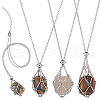 Beebeecraft 3Pcs 3 Styles 304 Stainless Steel Macrame Pouch Necklace Making for Gemstone Nuggets NJEW-BBC0001-25-1