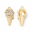 Rack Plating Eco-friendly Alloy Rhinestone Pendants FIND-A025-21G-01-1