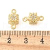 Brass Micro Pave Cubic Zirconia Connector Charms KK-U056-18G-3