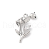 Brass Pave Clear Cubic Zirconia Pendants KK-V016-02P-1