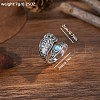 Adjustable Retro Alloy Turquoise Cuff Rings FS-WGDBFDE-01-2