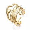 304 Stainless Steel Wave Open Cuff Ring X-RJEW-T023-31G-3