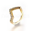 Adjustable Brass Micro Pave Cubic Zirconia Finger Rings RJEW-L086-06G-2
