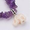 Resin Elephant Charm Bracelets BJEW-JB02911-03-2