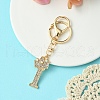 Golden Alloy Rhinestone Keychain KEYC-YW00105-09-1