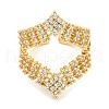Crown Clear Cubic Zirconia Open Cuff Ring RJEW-L121-033G-2
