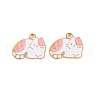 Light Gold Plated Alloy Enamel Pendants ENAM-Z017-13KCG-01-1