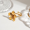 304 Stainless Steel Open Cuff Rings for Women RJEW-K296-03G-1