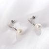 Teardrop Brass Imitation Pearl Dangle Stud Earrings RB9302-3