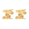 Flower with C-Shaped 304 Stainless Steel Stud Earrings for Women EJEW-A131-01C-G-4