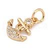 Brass Micro Pave Cubic Zirconia Charms KK-Q096-03A-G-2