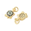 Brass Micro Pave Cubic Zirconia Charms KK-U056-44G-2