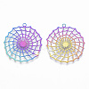 Ion Plating(IP) 201 Stainless Steel Filigree Pendants STAS-T057-20-2