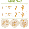 Unicraftale 24Pcs 4 Styles Brass Cubic Zirconia Stud Earring Findings KK-UN0002-77-4