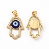 Rack Plating Brass Micro Pave Clear Cubic Zirconia Pendants LAMP-A153-06G-10-1