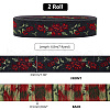 6.8M Flat Ethnic Style Polyester Jacquard Flower Ribbon OCOR-WH0082-133A-2
