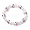 ABS Plastic Imitation Pearl Round Beads Stretch Bracelets for Women BJEW-JB11606-04-2