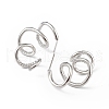 Clear Cubic Zirconia Cuff Claw Stud Earrings EJEW-L234-076P-2