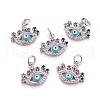 Brass Micro Pave Cubic Zirconia Charms ZIRC-L070-47P-1