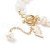 Natural Mixed Stone Chips & Pearl Beaded Bracelet with Enamel Lighting Bolt Charms BJEW-JB08332-M-6