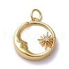 Brass Micro Pave Clear Cubic Zirconia Pendants X-ZIRC-L091-084G-1