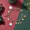 Christmas Tree Santa Claus Alloy Enamel Charm Bracelets BJEW-TA00491-2
