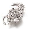 Brass Micro Pave Clear Cubic Zirconia Charms ZIRC-C020-47P-3