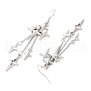 Brass Star Dangle Earrings EJEW-JE06349-4