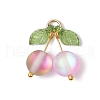 5Pcs 5 Colors Dyed Frosted Synthetic Moonstone Cherry Pendants PALLOY-TA00255-3