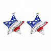 Rack Plating Alloy Enamel Pendants PALLOY-N172-052P-2