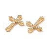 Brass Micro Pave Clear Cubic Zirconia Pendants KK-E068-VF240-3