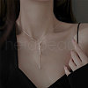 Adjustable 925 Sterling Silver 3 Round Beaded Lariat Necklaces for Women FS-WGC81C4-01-1