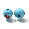 Valentine's Day Element Printed Wood Beads WOOD-R002-01-26-2