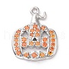 Eco-friendly Brass Micro Pave Dark Orange Cubic Zirconia Pendants KK-D079-22P-1