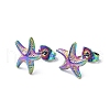 Ion Plating(IP) 304 Stainless Steel Starfish Stud Earrings for Women EJEW-I285-06MC-1
