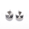 Non-Tarnish 201 Stainless Steel Pendant Rhinestone Settings X-STAS-N0014-04P-1