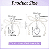 Beebeecraft 2Pcs 2 Styles Heart & Bowknot Acrylic Imitation Pearls Pendant Decorations HJEW-BBC0001-04-2