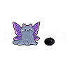 Cat with Butterfly Wing Alloy Enamel Badge Pins PW-WG81136-02-1