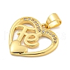 Rack Plating Brass Micro Pave Clear Cubic Zirconia Pendants KK-B091-49G-05-2