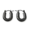 Ion Plating(IP) 304 Stainless Steel Rectangle Chunky Hoop Earrings for Women EJEW-G293-05EB-1