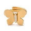 Butterfly Stainless Steel Finger Rings RJEW-C104-01G-2