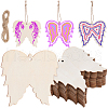 SUNNYCLUE 2 Sets Unfinished Wood Pendant Decorations WOOD-SC0001-89-1