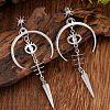 Moon with Eye Gothic Style Alloy Dangle Stud Earrings FS-WG16F02-01-3