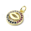Brass Micro Pave Cubic Zirconia Pendants KK-H475-25G-01-2