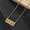 304 Stainless Steel Number 11:11 Pendant Necklaces NJEW-NH0002-01G-06-5