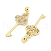 Brass Micro Pave Clear Cubic Zirconia Pendants KK-S386-32G-2