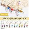  10Pcs 10 Style Flat Round with Number Acrylic Beads Leverback Earrings HJEW-NB0001-34-6