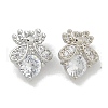 Rack Plating Brass Micro Pave Clear Cubic Zirconia Buttons KK-K293-02P-1